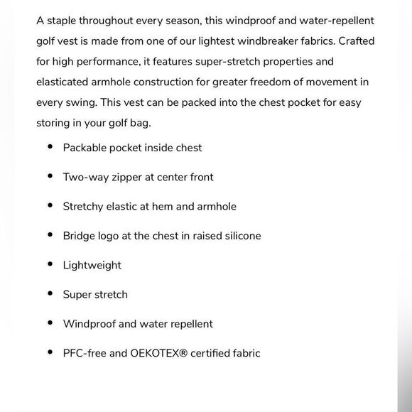 NWT J. Lindeberg Men’s Ash Black Light Packable Full Zip Vest - Size Small - Picture 13 of 13